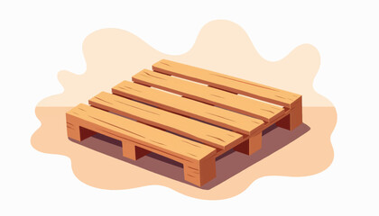 Vibrant wooden pallet illustration on white background, modern design