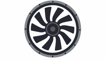 Fototapeta premium Modern industrial fan illustration on white background, sleek design