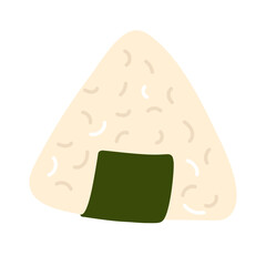 Culinary art of making onigiri with a simple triangular shape and seaweed wrap