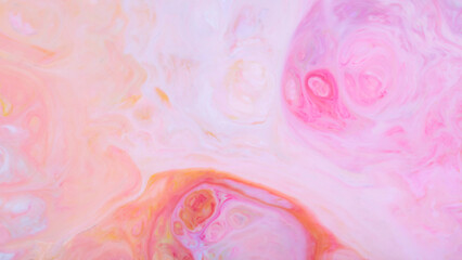 Pink and Orange Swirls with Pastel Fluid Texture, Fluid Art Abstract Background