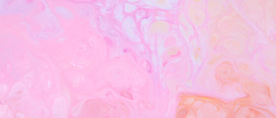 Pink and Orange Swirls with Pastel Fluid Texture, Fluid Art Abstract Background