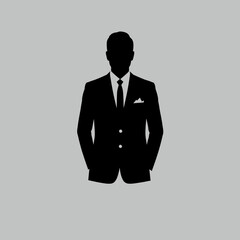 Suit Silhouette,Men blazer or jacket symbol simple silhouette icon on background
