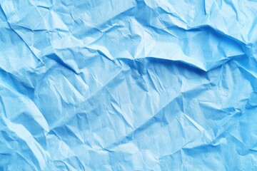 Crinkled light blue paper texture background