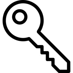 Modern black outline of security key