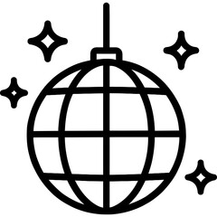 Modern vector outline of a disco ball icon