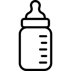 Clean outline vector design of baby bottle icon