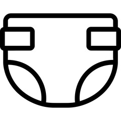 Minimalist diaper outline icon design