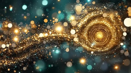 Golden spiral design with bokeh lights