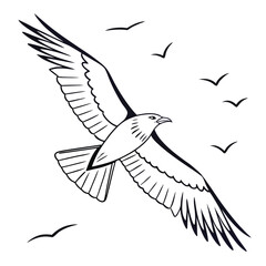 Obraz premium vector illustration of a flying bird