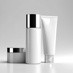 Blank White Cosmetic Product on Isolated Background – Perfect for Mockup and Design Presentation
