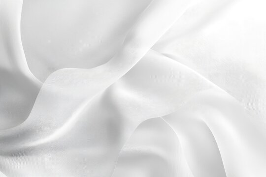 Draped white fabric with soft folds and subtle texture - Powered by Adobe
