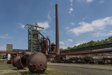 architectural detail of an old steelwork facility