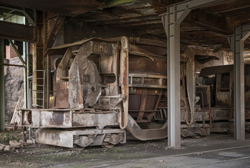 architectural detail of an old steelwork facility