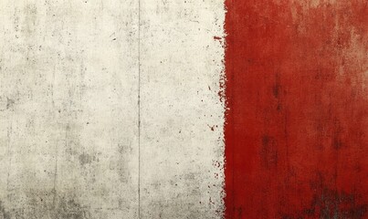 A textured wall divided by a bold red stripe