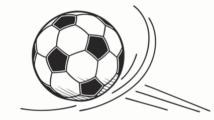 Handdrawn soccer ball in motion