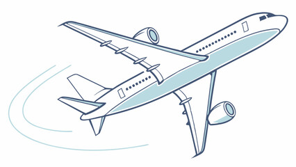 Vector Illustration of a Modern Passenger Airplane in Flight