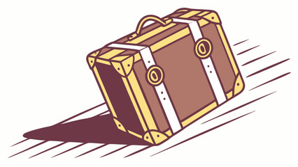 Vintage Luggage Suitcase with Shadow