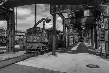architectural detail of an old steelwork facility