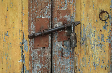 Colorful door detail in tunisia