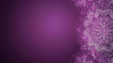 Ornate floral design on a purple backdrop.