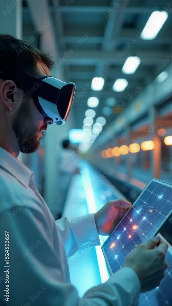 Poster A person working on a tablet computer, possibly in a research or laboratory setting