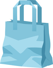 Fototapeta premium Blue shopping bag with handles retail package illustration vector design 