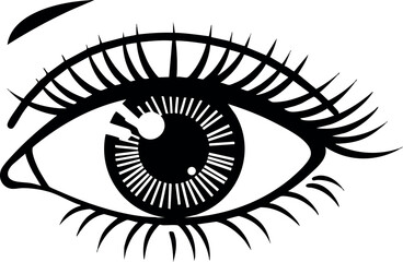 Obraz premium Human eye close-up vector illustration detailed eyelashes and iris design 