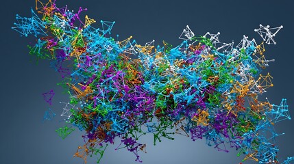 Abstract colorful interconnected network illustration background