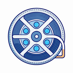 Obraz premium Flat vector illustration of a chalk reel in minimalist design 