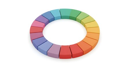 Color Wheel on White Background - Rainbow Spectrum of Primary and Secondary Colors