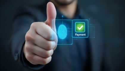 Secure mobile payment with fingerprint authentication digital banking and biometric technology