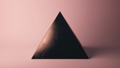 Fototapeta premium Dark pyramid on a blush background