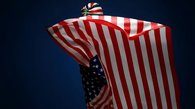 Empowerment and Unity: Afro-American Woman in American Flag Dress &ndash; Juneteenth Celebration Symbol modern video