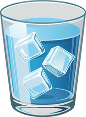 A refreshing drink of water with ice in a glass