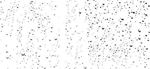 Small water drops texture vector. Rainy window overlay texture. Rain on glass background. Abstract halftone textured effect. Vector Illustration. EPS10.