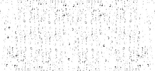 Small water drops texture vector. Rainy window overlay texture. Rain on glass background. Abstract halftone textured effect. Vector Illustration. EPS10.