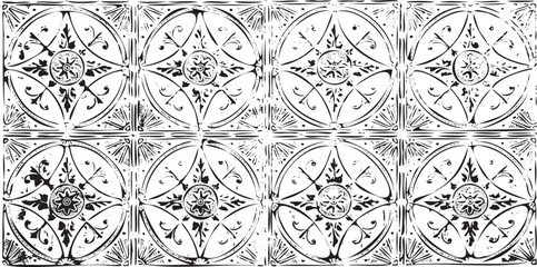 Black and white geometric pattern. Tileable texture background.