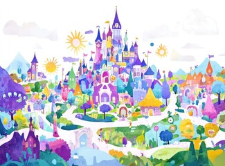 Obraz premium Colorful fairytale city