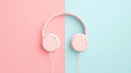 Headphones on a plain background displaying a modern design 