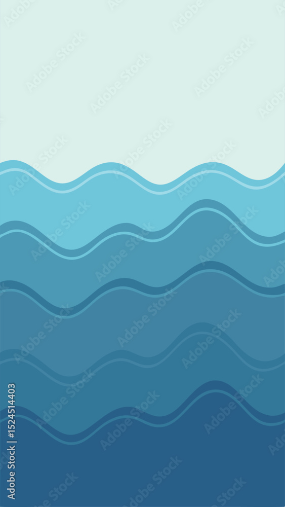 Poster abstract blue wavy pattern with transparency for modern design projects