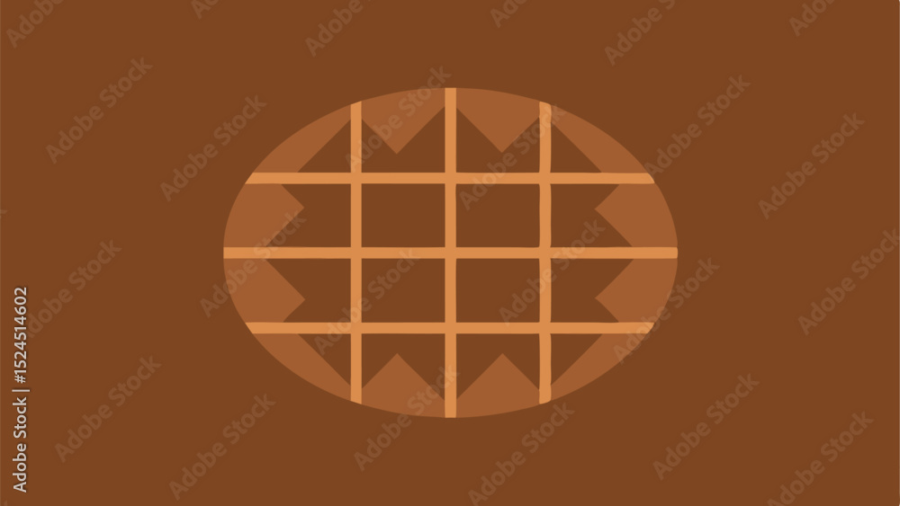 Poster abstract brown geometric design with grid and round elements suitable for various projects