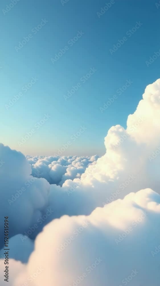 Poster a single-engine aircraft soaring above a thick layer of clouds