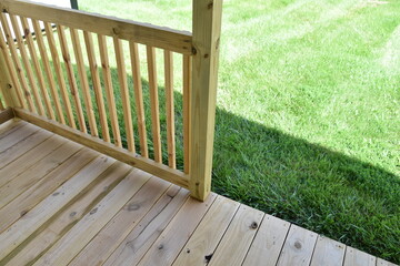 Wooden Deck on a New House