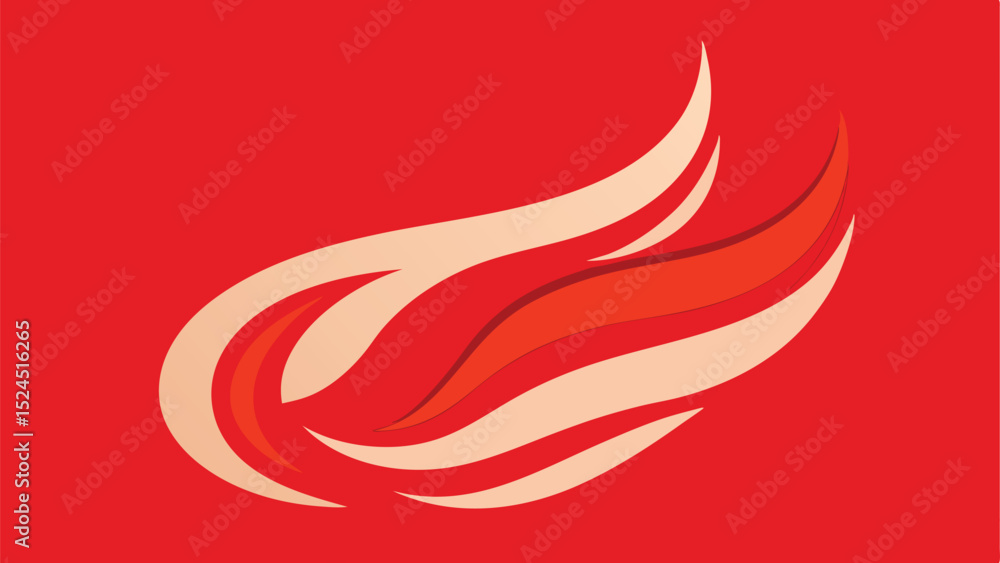 Poster abstract flame design with layers in red and orange suitable for multiple projects