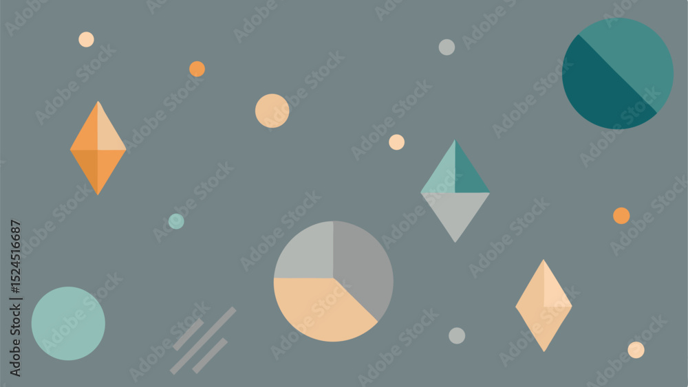 Aufkleber abstract geometric composition with colorful shapes and transparent background