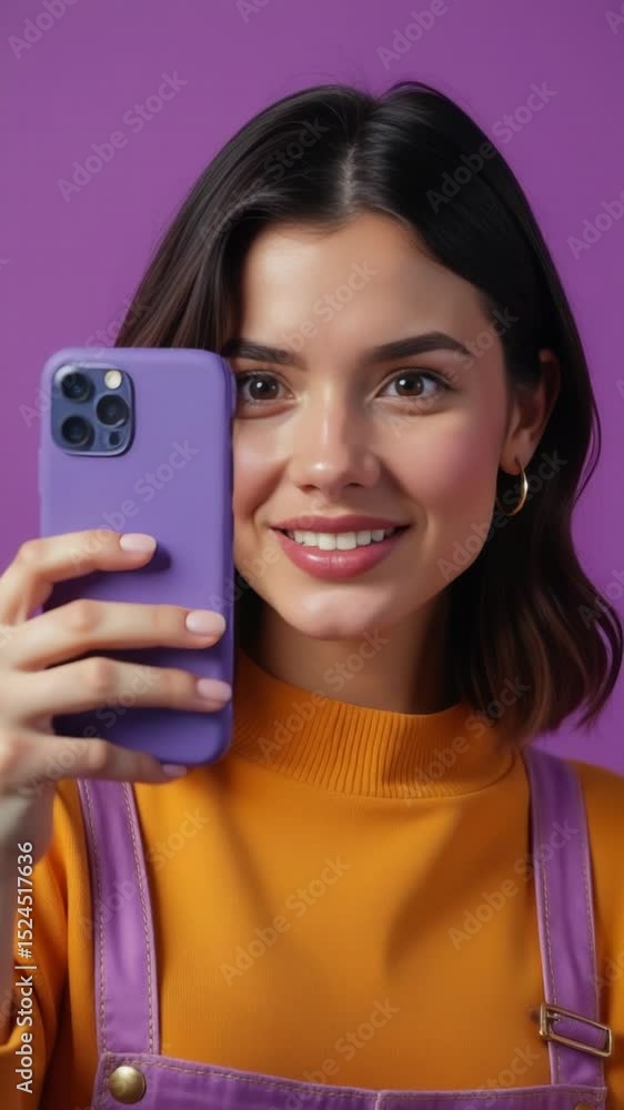 Poster a person taking a photo of themselves using their smartphone