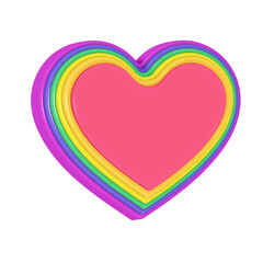 Pride Layered Heart Shape 3D Render