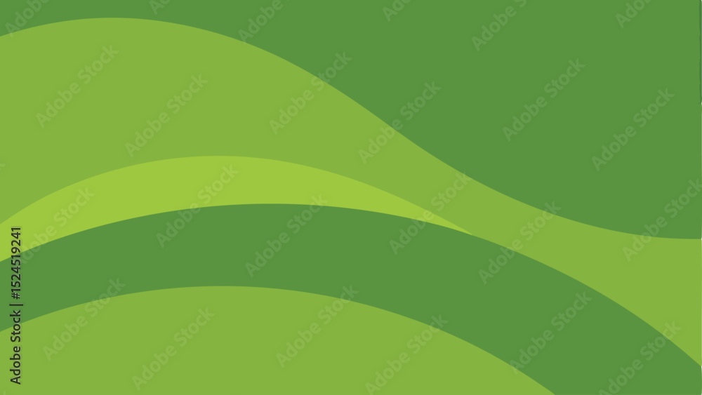Poster abstract green wave pattern with overlapping curved shapes on white background