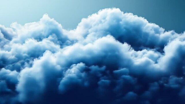 A vibrant blue cloudscape, showcasing fluffy clouds against a serene sky.