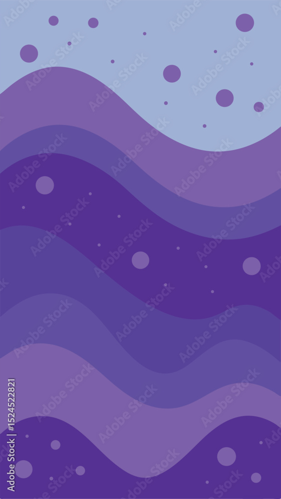 Aufkleber abstract purple wave pattern with bubbles suitable for modern design and creative projects